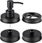 Mason Jar Bathroom Accessories Lids Set (4pcs) - Soap Dispenser, Toothbrush Holder, Apothecary Jars Lids - Black