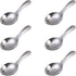 6pcs Stainless Steel Short Handle Spoons, Round Dessert Spoons, 3.54x1.77inch Ice Cream Spoons for Kitchen or Restaurant