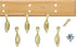 Franklin Brass R33120K-PNB-R Heavy Duty Coat and Hat Hook Rack - 26-1/2 in. Lacquered Pine and Brass