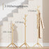 Pipishell Sturdy Wooden Coat Rack Stand, Adjustable Free Standing Tree Hanger with 4 Sections & 8 Hooks for Home