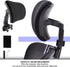 Black Mesh Office Chair Headrest Attachment, Adjustable Height Angle Head Support Cushion for Ergonomic Office Chair