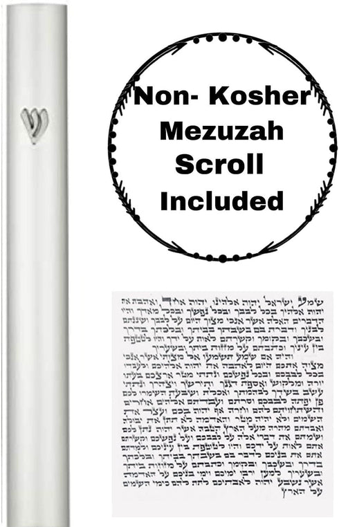 A&S Mezuzot Aluminum Mezuzah Case in Silver Shin Design, Weatherproof Door Mezuza Judaica Art (Silver, 5 Inches)