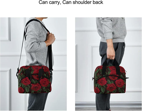 ALAZA Insulated Lunch Box Red Rose Floral Cooler Bags, Reusable with Shoulder Strap, 19-Can (12.5L)