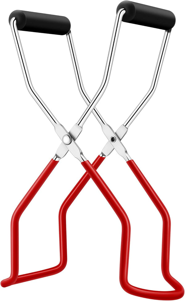 Canning Jar Lifter, Canning Tongs, Canning Tools, Supplies for Home Kitchen, Stainless Steel, Red