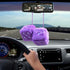 Pair of Retro 3 inch Fuzzy Plush Dice with Dots, Car Mirror Hanging Decoration, Purple