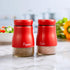 Bivvclaz Red Salt and Pepper Shakers Set, 5 oz Dispenser with Glass Bottom, Cute Kitchen Decor and Accessories