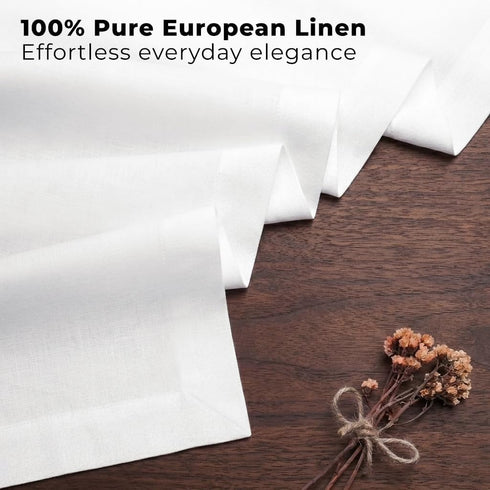 36 Inches, 100% 14 36 Inch Summer, Classic Linen by D'Moksha White Table Runner Pure Linen, Coffee Table Runner, x