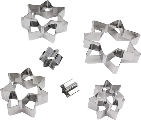 Mziart Star Cookie Cutter Set - 10 Piece Assorted Sizes, Stainless Steel Six-Pointed Shapes for Biscuits and Fondant