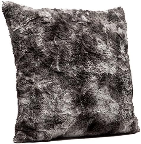 Chanasya Premium Decorative Pillow Covers – Plush Faux Fur, 18" x 18”, Gray, 2 Covers, Great for Bed or Sofa