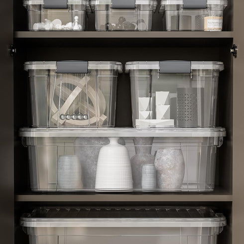 Superio Clear Plastic Storage Bin with Lid, 11 Qt, Non-Toxic, BPA Free, Stackable Plastic Tote