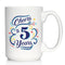 Cheers to 5 Years - Large 15oz White Ceramic Mug - Coffee Gifts for Women & Men - 5th Anniversary Party Decor