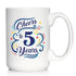 Cheers to 5 Years - Large 15oz White Ceramic Mug - Coffee Gifts for Women & Men - 5th Anniversary Party Decor