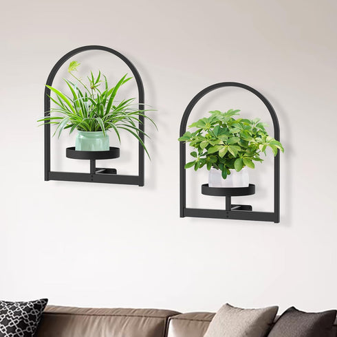 2 Pack PEKGRIL Wall Plant Holders, Metal Window Planters Shelves, Indoor Plants Stands, Wall Decor Planter Hanging