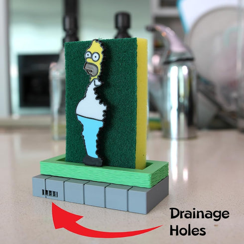 Quibblix 3D Homer Simpson Bush Meme Sponge Holder | Funny Kitchen Accessory | Unique Gift for Simpsons Fans | Printed |