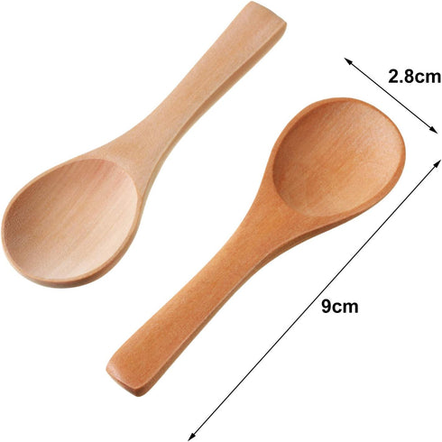 30 3. 5 Inch Pcs Small Wooden Spoons, Mini Wood Natural Spoons for Jars Tasting Condiments Salt Sugar Coffee Tea Honey