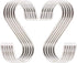 Premium 10-Pack Larger Round S Shaped Hooks, Polished Stainless Steel, Hangers for Kitchen, Bathroom, Garden