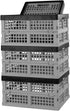Eagrye 4-Pack 15 L Plastic Collapsible Storage Crates, Folding Crates, Plastic Stackable Storage