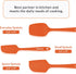 Chef Series 3 Piece Silicone Spatula Set - 600°F Heat Resistant Kitchen Scrapers for Cooking, Orange