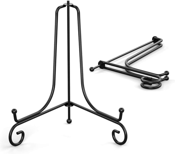 TR-LIFE 4 Inch Plate Stands for Display - 2 Pack Metal Easel Stand for Picture Frame, Decorative Plates