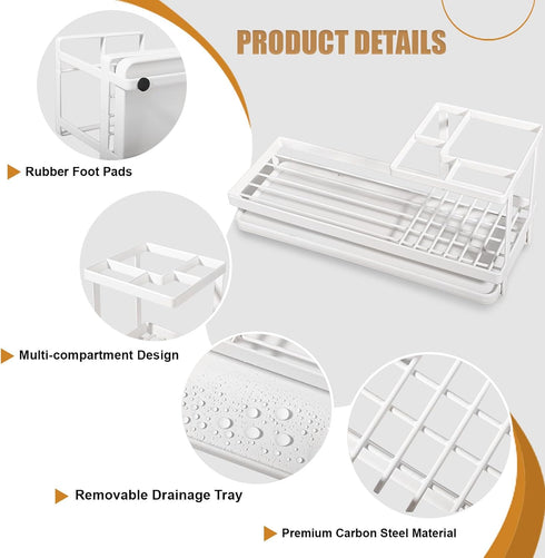 Carbon Steel Toothbrush Holders for Bathrooms, Electric Toothbrush and Toothpaste Organizer for Countertop, Shower,