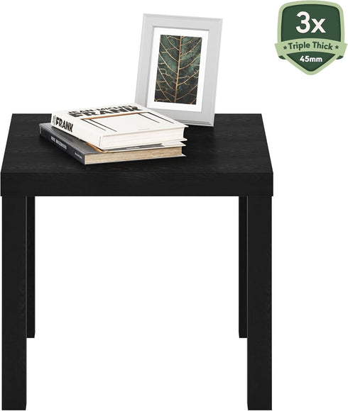 1-Pack, Furinno Classic Homey Square Parsons Side End Table, Black