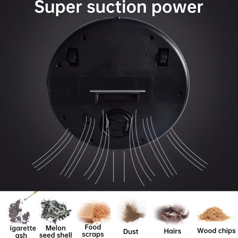 USB Rechargeable Automatic Vacuum Cleaner, Intelligent Floor Cleaner for Home or Office Sweeping Machines (Black)
