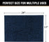 H.VERSAILTEX Navy Blue Bath Rug, Non-Slip Bath Mat, Extra Thick Chenille Rug, 17" x 24", Washable Plush Rugs