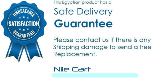 NileCart 6 Pack Egyptian Perfume Bottles - 2” Hand Blown with Handmade Golden Decoration for Oils & Essential Oils