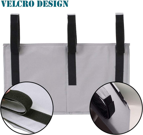 Bedside Caddy, Hanging Under Bed Storage Organizer Bag with 8 Pockets for College Dorm Rooms and Hospital Bed Rails