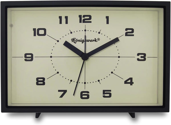 Analog Alarm Clock, 6 inch Silent Non Ticking Small Clock with Night