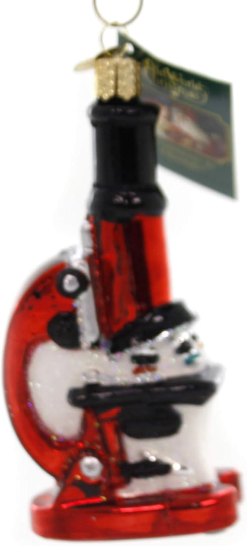 Old World Christmas 36242 Glass Blown Ornaments for Christmas Tree, Doctor Tools Microscope