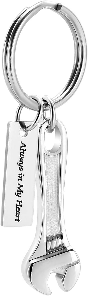 shajwo Wrench Urn Necklace for Ashes, Stainless Steel Hammer Cremation Jewelry Pendant for Women Men