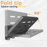 6 Black11.8", 1 Pack Small Folding Metal Shelf with Hooks, Fold-up Wall Shelf, Hooks, Drop Down Floating Shelf