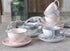 FUYU Gold Edge Marble Ceramic Espresso Coffee Cup and Saucer Set, Tea Cup