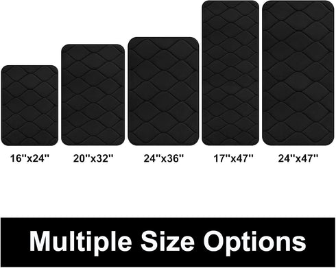 Colorxy Memory Foam Bathroom Rugs, Ultra Soft Non-Slip Bath Mat, 24''x16'', Black