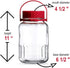 1 Gallon Glass Jar With Lid Wide Mouth Airtight Plastic Pour Spout Lids Bulk-Dry Food Storage Pickling Mason Jar