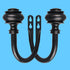 Curtain Holdbacks - 2Pcs Wall Mounted Tiebacks with Screws, Decorative Holders for Bedroom Living Room Office, Black