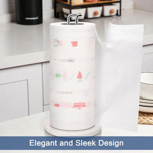 NearMoon Paper Towel Holder Countertop, Sturdy Metal Dispenser with Marble Base for Standard or Jumbo-Sized Towels.