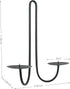 Double Armed Iron Candle Holders, Metal Wall Sconce Holder Set of 2, Black Modern Wall Candle Sconces for Living Room,