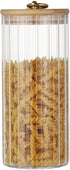 Glass Coffee Nuts Canister, Airtight Storage Jar with Bamboo Lids for Home Kitchen Storing Candy & Spices