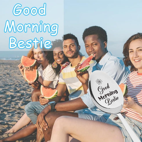 Engraved Friendship Spoons for Best Friend, Bestie Gifts, Birthday Christmas Gifts for Women Men, Good Morning Bestie