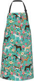 Floral Horse Print Waterproof Apron, Adjustable Neck Bib with 2 Pockets for Cooking Kitchen Gift
