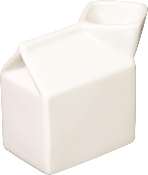 HIC Kitchen Milk Carton Creamer - Fine White Porcelain, 6-Ounces