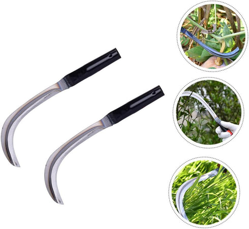 YARNOW 2Pcs Steel Willow Leaf Sickle, Fierce Farming Weeder, Gardening Hand Tool for Harvesting Grass and Weeding