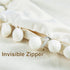 Top Finel Decorative Throw Pillow Covers 18x18, Set of 2, Cream White Velvet Cushion Covers with Pom Poms