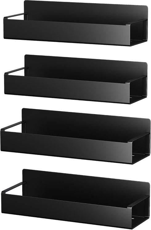 4 Pack Vetacsion Moveable Fridge Magnetic Spice Racks,Metal Black