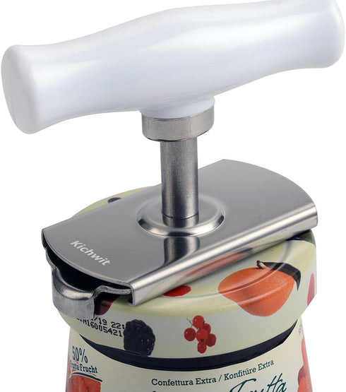 Kichwit Jar Opener for Arthritis - Stainless Steel Lid Opener for Small and Medium Jars, Keychain Included