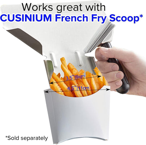 CUSINIUM 4 oz 50-Pack Small White French Fry Containers, Disposable French Fries Holders