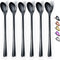 Black Long Handle Spoon, Coffee Stirrers, Premium Stainless Steel Ice Tea Spoons, Ice Cream Spoon, Cocktail Stirring