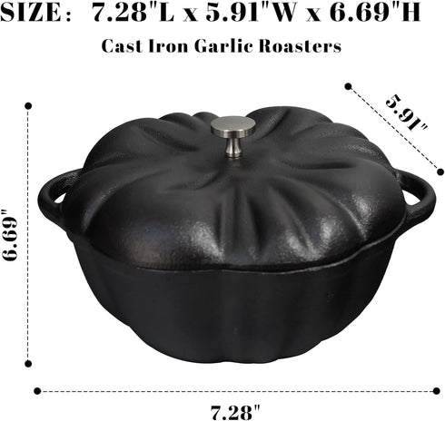 Cast Iron Garlic Roaster for Kitchen Grill Oven, Indoor or Outdoor BBQ Grill Garlic Tools, Garlic Baker
